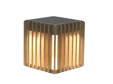 TECKA72 - Solar powered teak Outdoor table lamp by Les Jardins® - view 2
